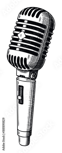 Classic vintage microphone perfect for capturing clear vocals during broadcast performances, musical concerts, studio recordings, podcasting, and live stage presentations with a touch of