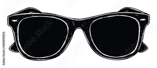 Stylish hand drawn sunglasses for summer vacation travel and holiday apparel or a fashionable accessory for clothing print and outdoor activities