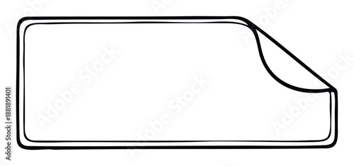 Hand drawn outline frame with a gently peeled top right corner, perfect for adding dynamic text or graphic elements to presentations, documents, and digital media interfaces