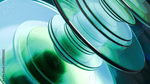 流動的に動く透明な円盤の背景素材。