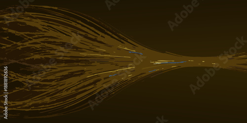 Abstract brown and gold swirls with a hint of blue energy