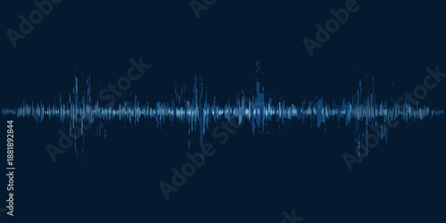 A visual representation of sound waves displayed on a dark blue background