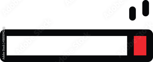 Simple white cigarette with red filter