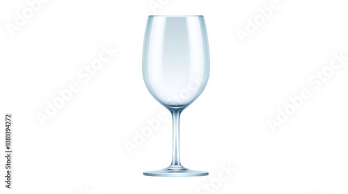 Wine glass transparent empty elegant glassware isolated clear stemware reflective modern. Elegant transparent wine glass with long stem empty and isolated transparency background reflecting light