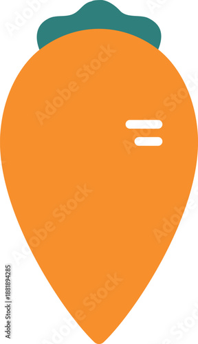 Simple orange carrot vegetable object design