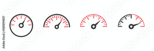 Speedometer gauge dashboard indicator showing vehicle speed, performance measurement tool, modern automotive instrument panel design, vector illustration.