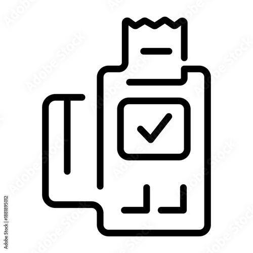 Line style icon depicting a pos payment