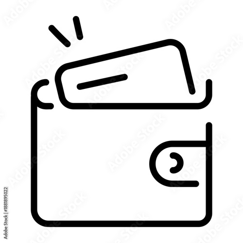 A linear icon showing a wallet