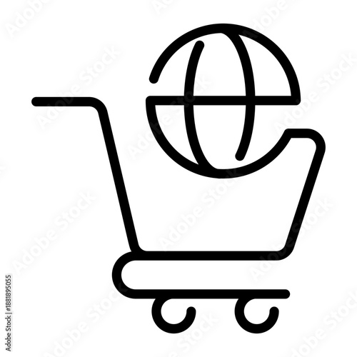 Line style icon depicting an ecommerce