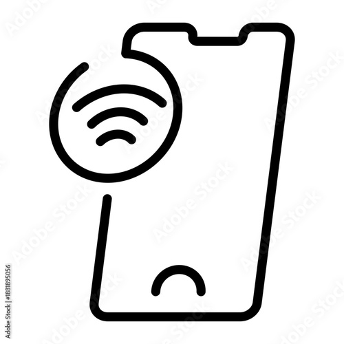 A linear icon showing a contactless pay