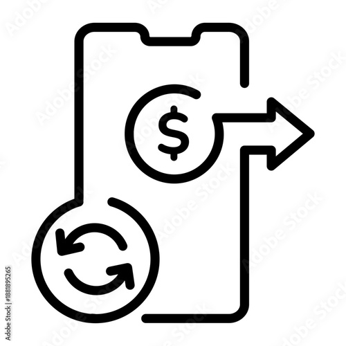 An outline icon depicting automatic payments