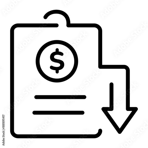 A linear icon showing a down payment