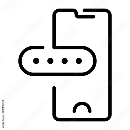 Line style icon depicting a pin code