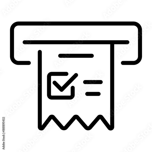 A linear icon showing a receipt