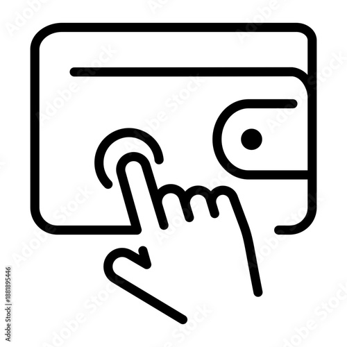 An outline icon depicting a cash wallet