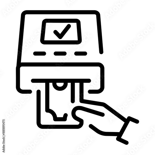 A linear icon showing withdraw money