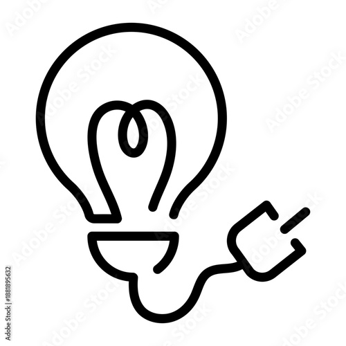 An outline style icon depicting business idea