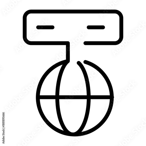 A linear style icon representing web hosting