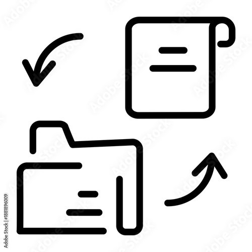 A line style icon showing data replication
