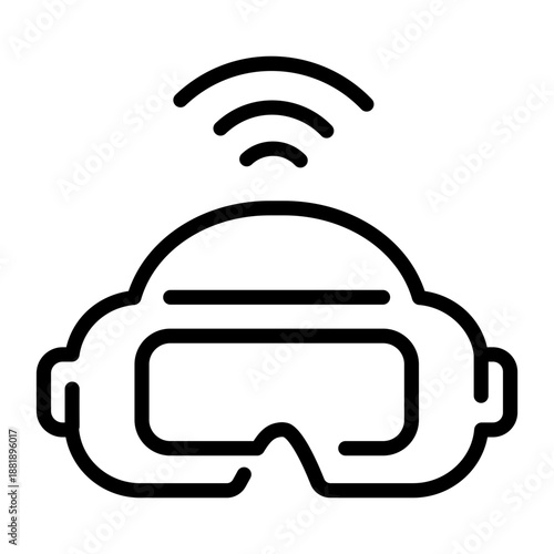 A line style icon showing virtual reality