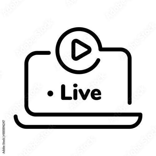 An outline style icon depicting live stream