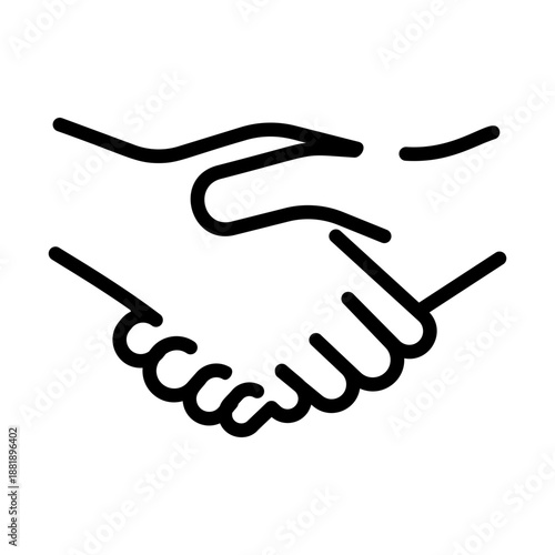 A linear style icon representing partnership