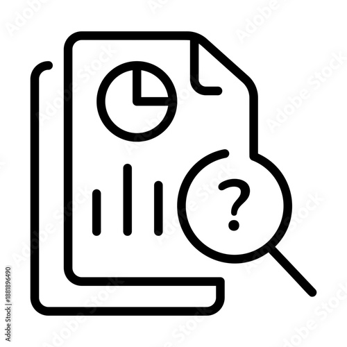 An outline style icon depicting business inquiry