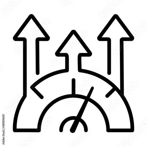 An outline icon depicting performance metrics