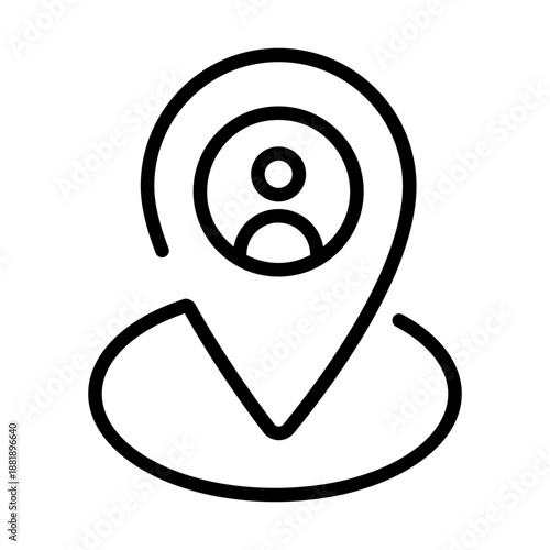 An outline icon depicting user location