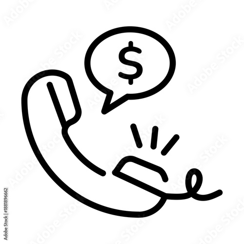 A linear icon showing a sales call