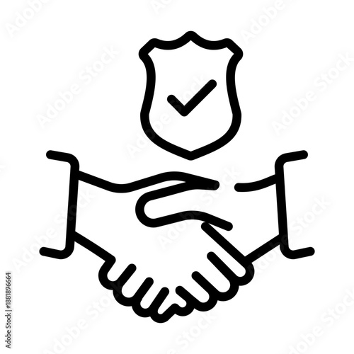 Line style icon depicting business trust