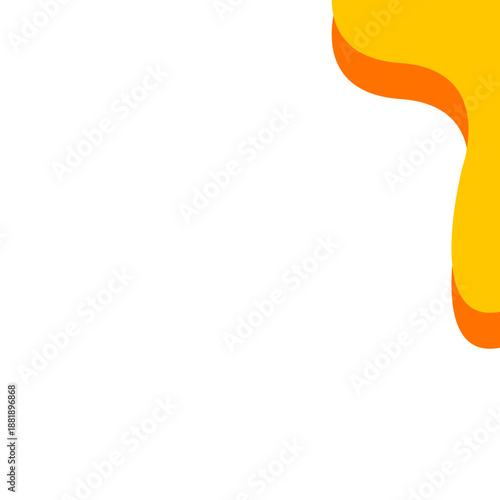 Vibrant and minimalist abstract design with flowing yellow and orange shapes creating a modern and energetic visual accent in the top right corner