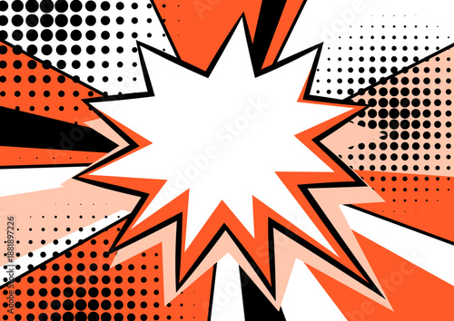 Background with speech bubble. Decorative abstract card in pop art style.