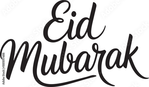 Eid Mubarak Greeting Isolated on White Background