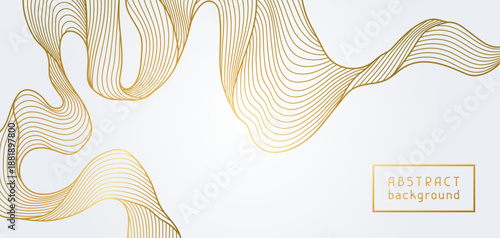 Background with wave elements. Abstract card with linear curls.