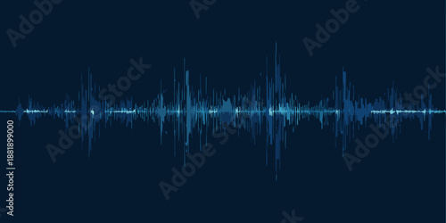 a blue sound wave on a dark background