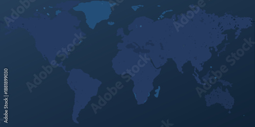 a dark blue world map on a dark background