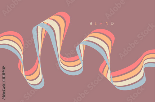 Wallpaper Mural Wavy lines in perspective. Abstract background. Design for banner, flyer, poster, cover or brochure. Torontodigital.ca