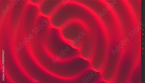 3D wavy background. Ripple effect. Grid surface. Vector illustration for cover, card, postcard, banner, poster, brochure or presentation.