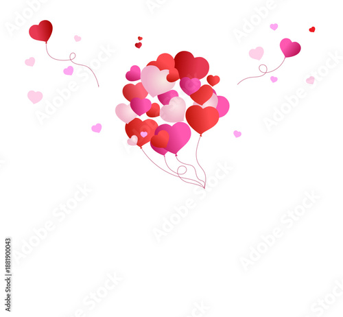 heart. a love.  a postcard or banner for Valentine's Day. A pair of loving hearts. garlands of balloons. the couple is preparing for the wedding.  Vector illustration.