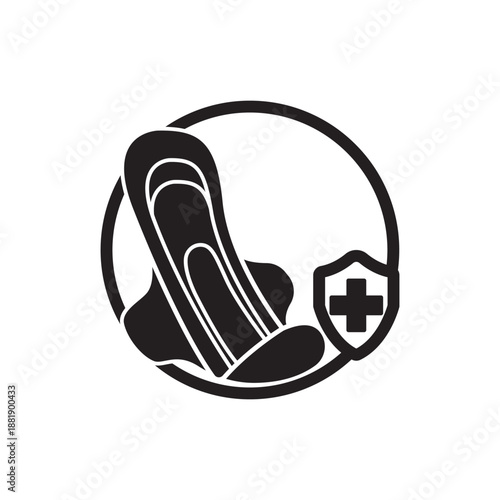 Feminine hygiene pad icon isolated on white background