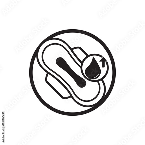 Feminine hygiene pad icon isolated on white background