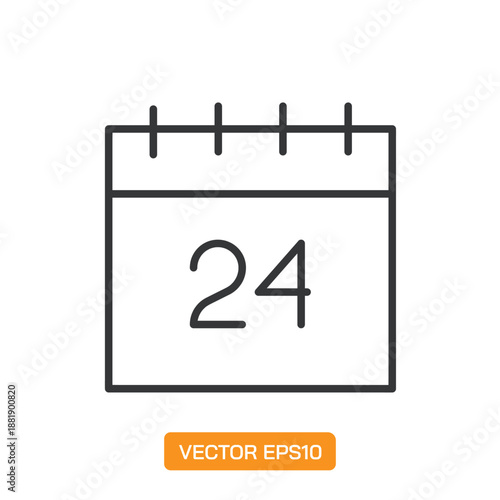 Calendar Icons. Thin Line Symbol Elements Collection.