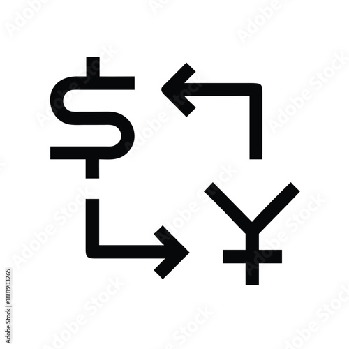 Dollar Sign with Exchange Arrows Vector Illustration