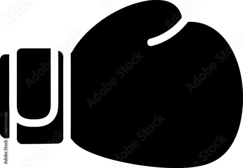 Black boxing glove icon. Sport competition, fight, training concept. Vector symbol for an app, website, or athletic design