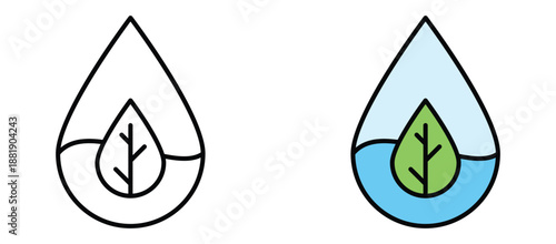 Clean Water Environmental Conservation Flat Vector Icon
