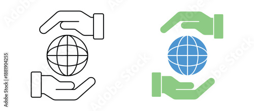 Planet Care Environmental Protection Flat Vector Icon