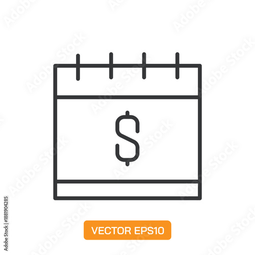 Calendar Icons. Thin Line Symbol Elements Collection.