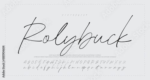 Signature Elegant Branding Typeface. Handwritten Script Editable Text Effect Template . vector illustration 