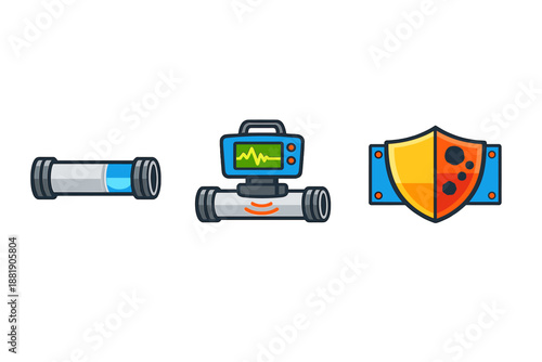 Tools and equipment for scientific work shown in a visual format for